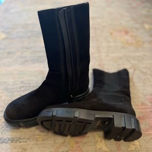 Free People Chelsea Boot, black suede, 6.5